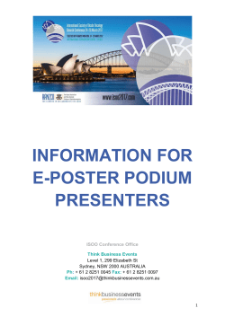E-Poster Podium Presenter Handbook