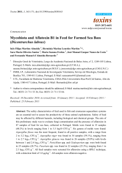 Mycobiota and Aflatoxin B1 in Feed for Farmed Sea Bass