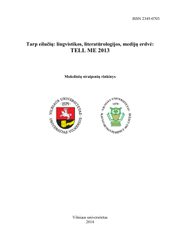 2013 m. - VU KHF - Vilniaus universitetas