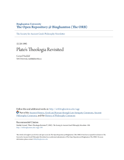 Plato`s Theologia Revisited - The ORB