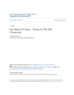 For Better Or Verse &ndash; Poetry In The ESL Classroom