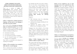 SOME COMMON FALLACIES ABOUT MULTILINGUALISM AND