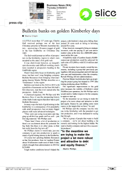 Bulletin banks on golden Kimberley days