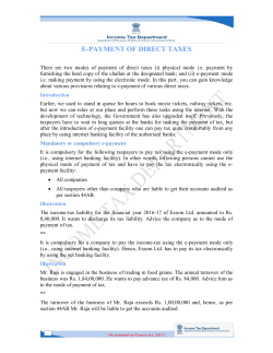 E-payment of direct taxes