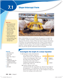 7.1 Slope-Intercept Form