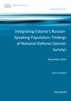 Integrating Estonia`s Russian-Speaking Population