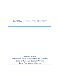 Media Richness Theory - Center for Homeland Defense and Security