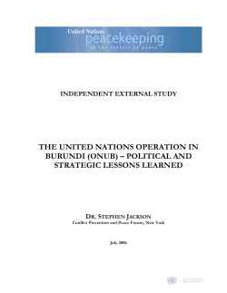 THE UNITED NATIONS OPERATION IN BURUNDI (ONUB