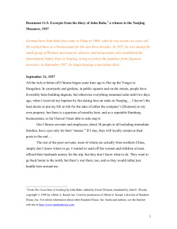 Excerpts from the diary of John Rabe, a witness