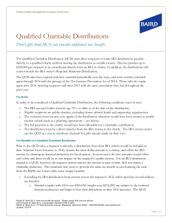 Qualified Charitable Distributions