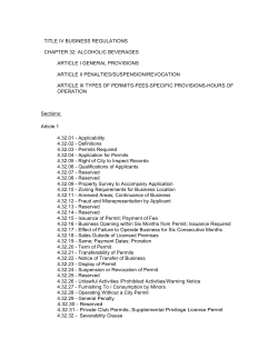 Alcohol Code Chapter 32