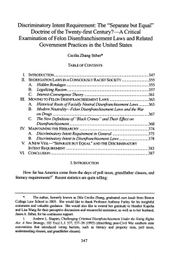 Discriminatory Intent Requirement: The "Separate but Equal