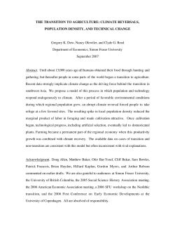 THE TRANSITION TO AGRICULTURE: CLIMATE