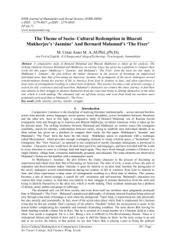 The Theme of Socio- Cultural Redemption in Bharati Mukherjee`s