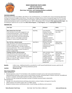 The Rocky Mountain Youth Corps (RMYC), located in Taos NM, is a