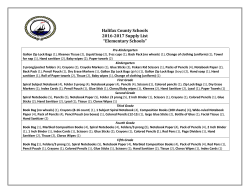 Elementary School Supply Lists 2016-2017