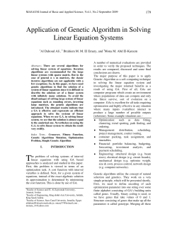 Application of Genetic Algorithm in Solving Linear Equation Systems