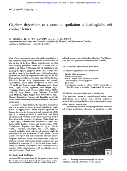 Calcium deposition as a cause of spoilation of hydrophilic soft