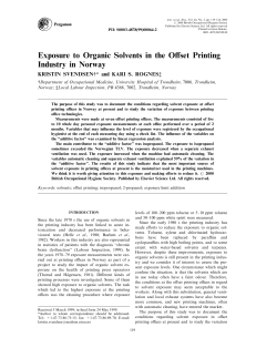 Exposure to Organic Solvents in the O set Printing Industry in Norway