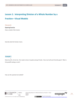 Lesson 1: Interpreting Division of a Whole Number by a Fraction