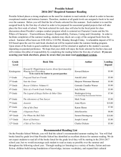 Presidio School 2016-2017 Summer Reading