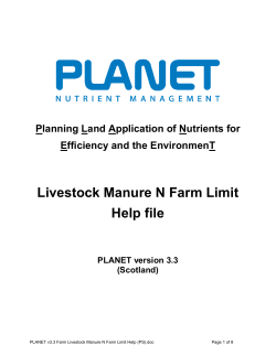 Livestock Manure N Farm Limit