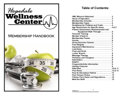 Membership Handbook - Hopedale Wellness Center