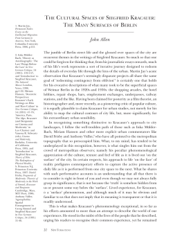 The cultural spaces of Siegfried Kracauer: The many surfaces of Berlin