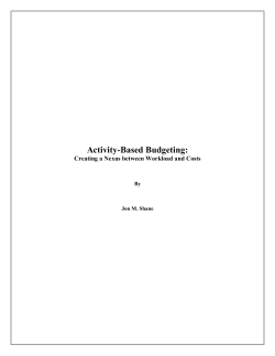 Activity-Based Budgeting