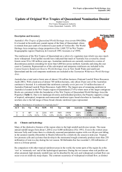 Periodic Report attachments - Wet Tropics Management Authority