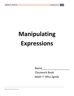 Manipulating Expressions