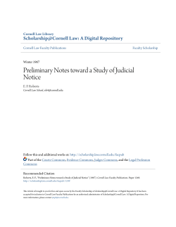 Preliminary Notes toward a Study of Judicial Notice