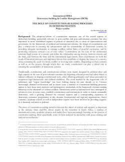 The Role of Constitution-building Processes in