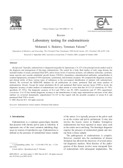 Laboratory testing for endometriosis