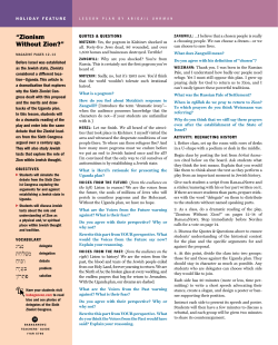 Zionism Without Zion? - Lesson Plan