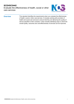 SCDHSC0442 Evaluate the effectiveness of health, social or other