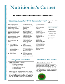 Nutritionist`s Corner
