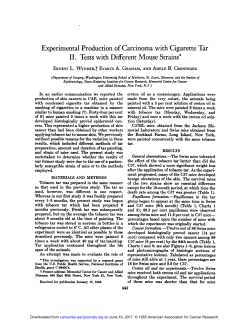 Experimental Production ofCarcinoma with Cigarette Tar II. Tests