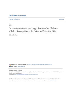 Inconsistencies in the Legal Status of an Unborn Child