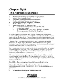 Chapter Eight The Antithesis Exercise