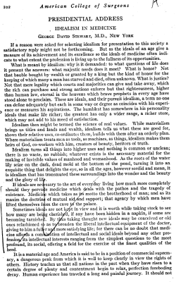 Idealism in Medicine - American College of Surgeons