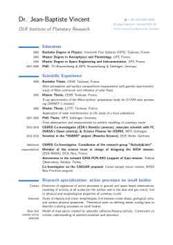 DLR Institute of Planetary Research - Comet