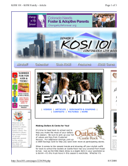 Page 1 of 3 KOSI 101 - KOSI Family - Article 8/5/2008 http://kosi101