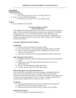 FRESHMAN ENGLISH CURRICULUM (TESTING OUT)