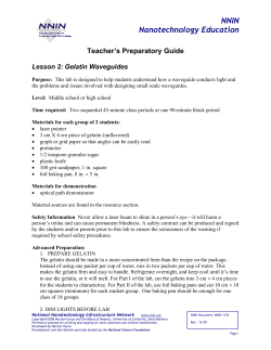 Gelatin Waveguide - National Nanotechnology Infrastructure Network