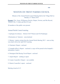 Minutes to Council Meeting - Weston on Trent Parish Council