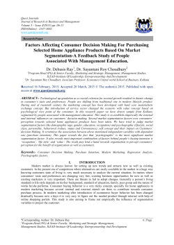 Factors Affecting Consumer Decision Making For