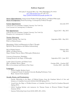 Andreas Avgousti - Department of Political Science