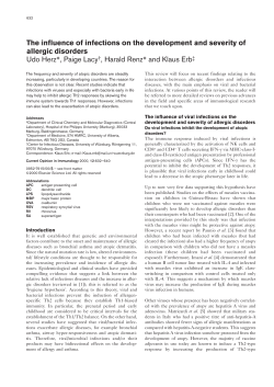 The influence of infections on the development and severity of