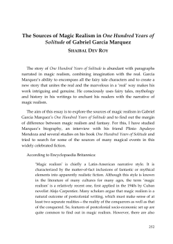 The Sources of Magic Realism in One Hundred Years of Solitude of